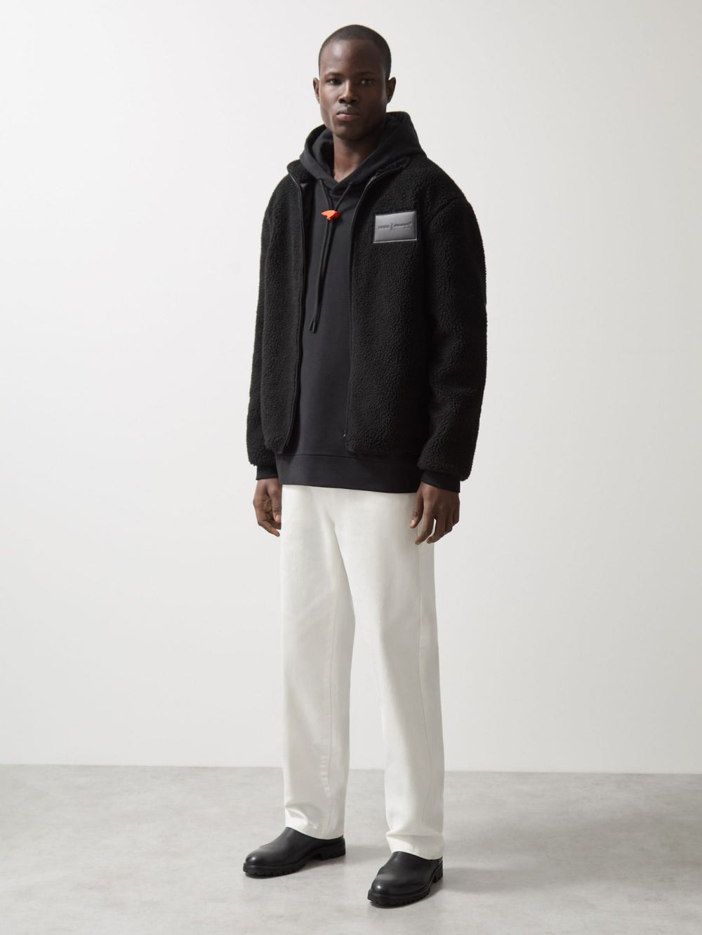 McLaren F1 Team Embroidered Fleece Jacket Unisex Fit in Black | Reiss For Sale