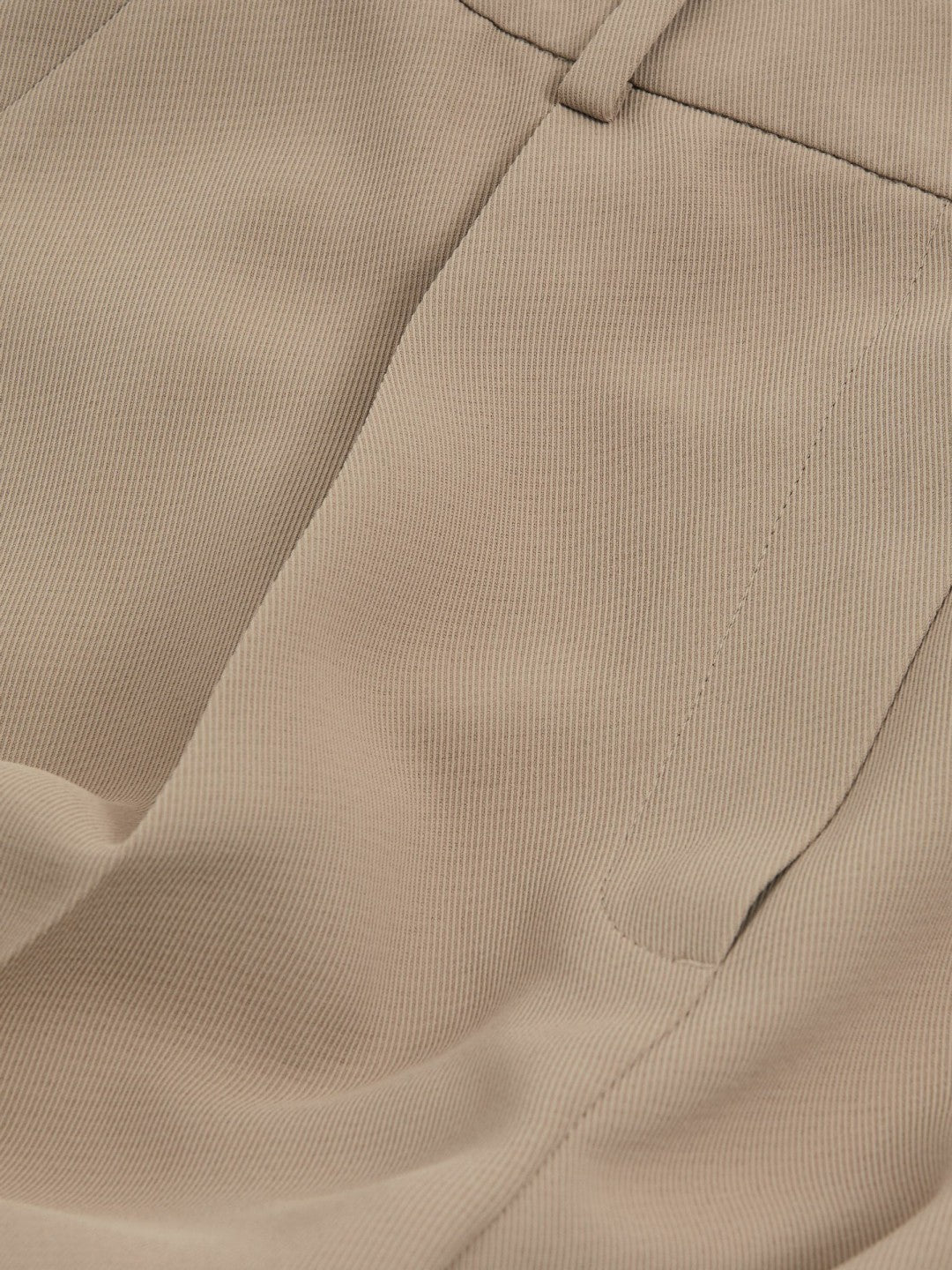 Petite Elasticated-Waist Wide-Leg Twill Trousers in Mink Neutral | Reiss Sale