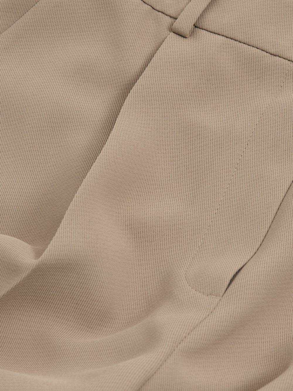 Petite Elasticated-Waist Wide-Leg Twill Trousers in Mink Neutral | Reiss Sale