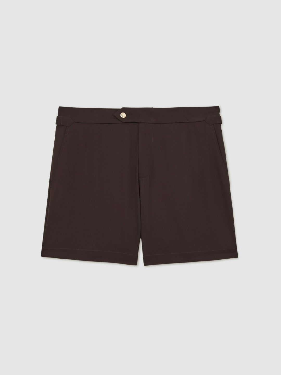Side-Adjuster Swim Shorts in Chocolate Brown | Reiss Onsale