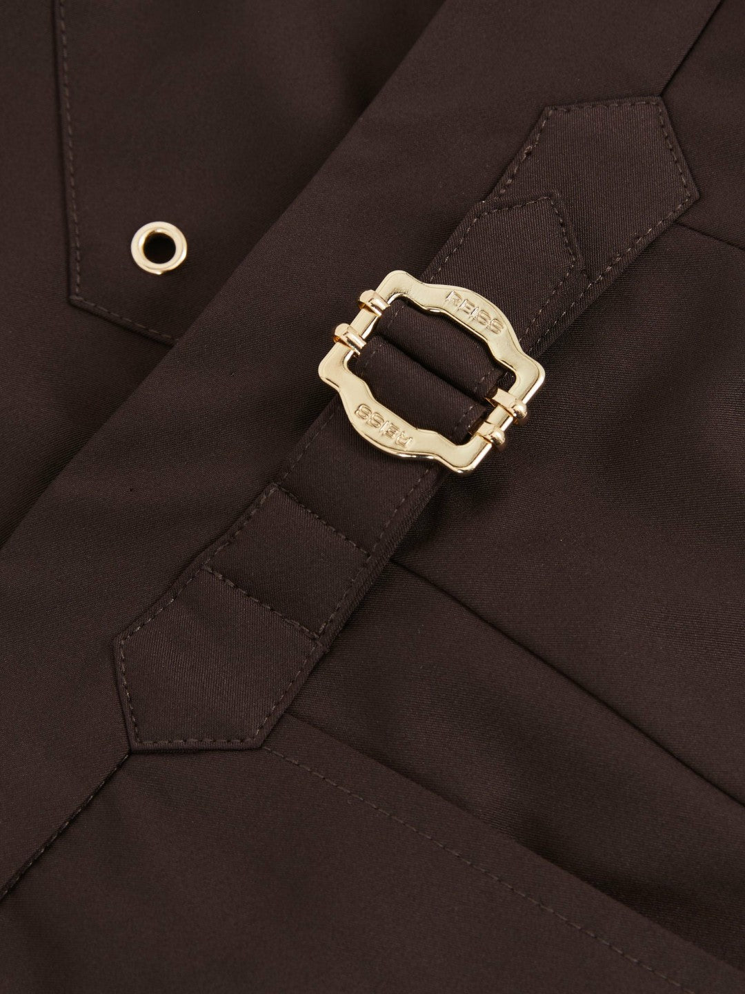 Side-Adjuster Swim Shorts in Chocolate Brown | Reiss Onsale