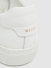 Leather Low-Top Trainers in White | Reiss Sale