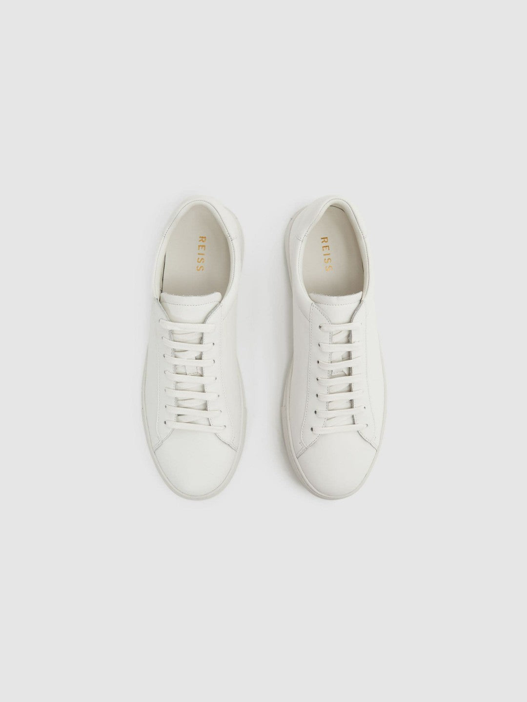 Leather Low-Top Trainers in White | Reiss Sale