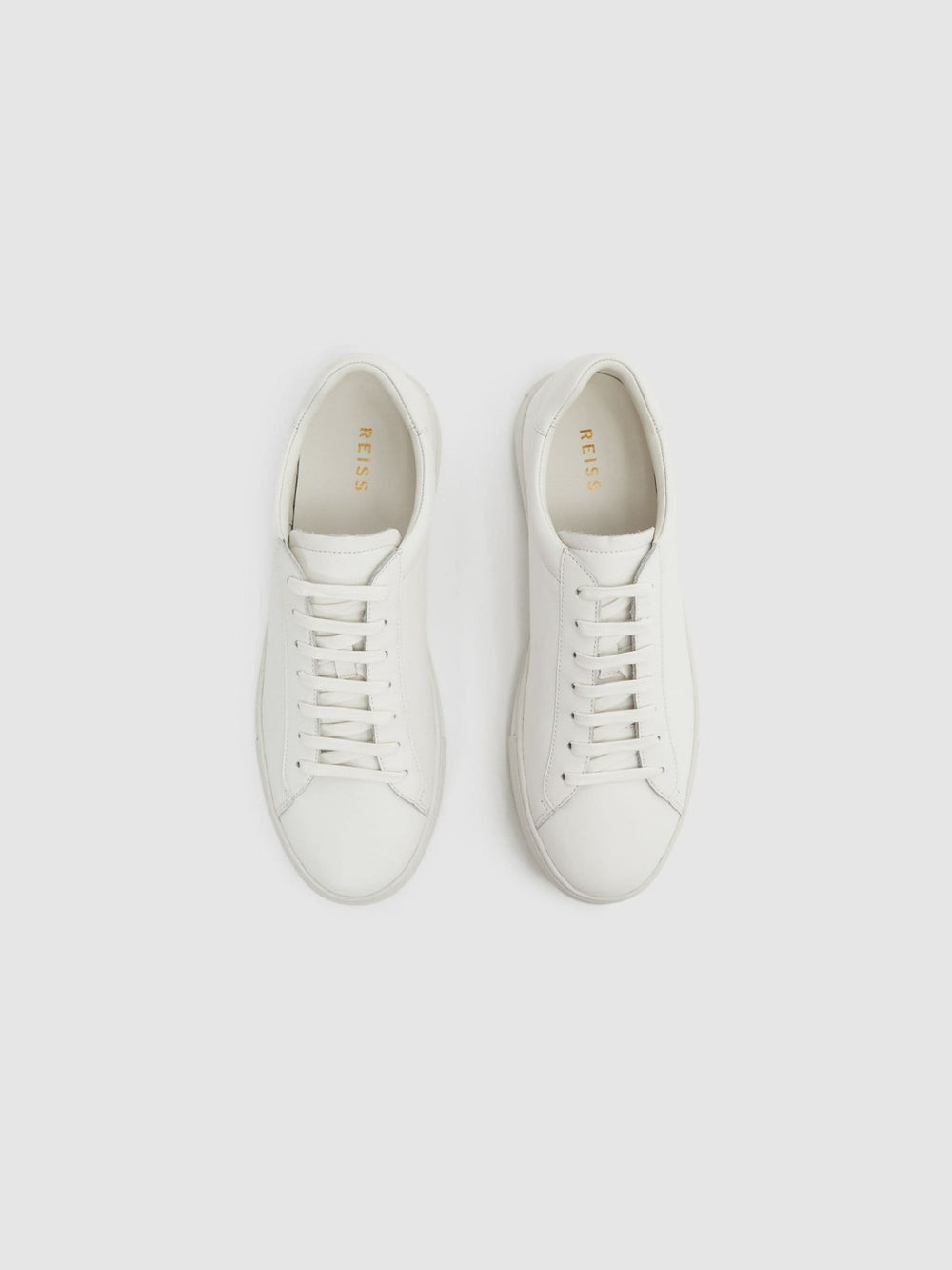 Leather Low-Top Trainers in White | Reiss Sale