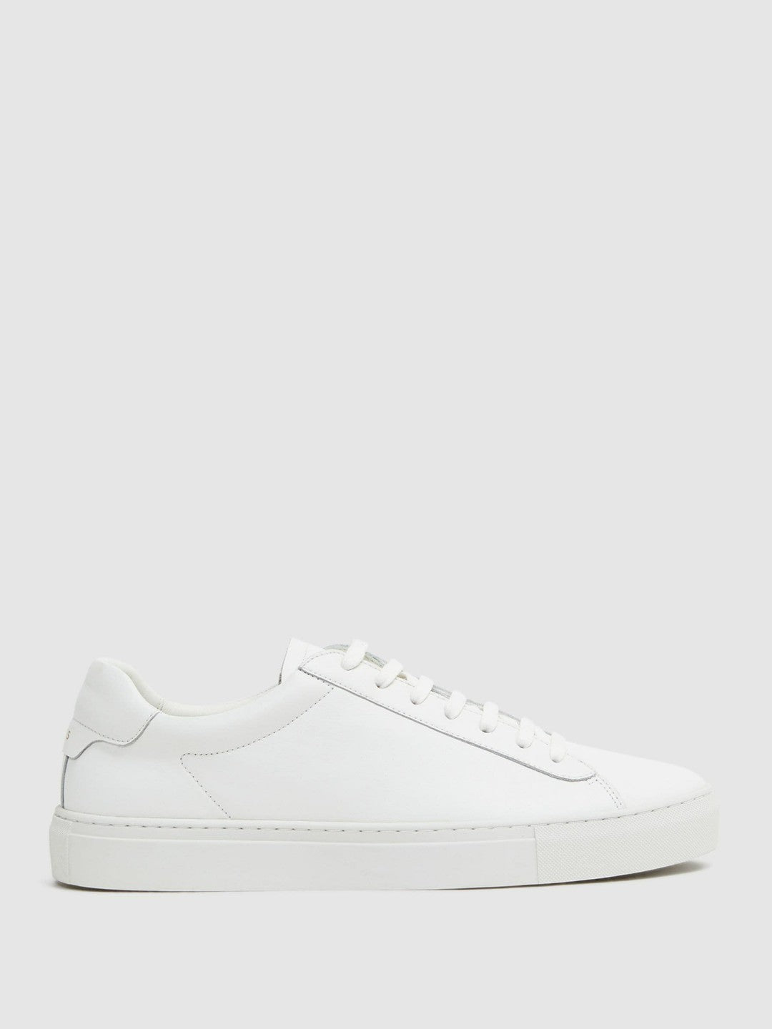 Leather Low-Top Trainers in White | Reiss Sale