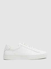 Leather Low-Top Trainers in White | Reiss Sale