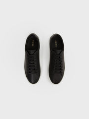 Leather Low-Top Trainers in Black | Reiss