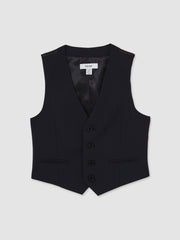 13-14 yrs Modern Fit Waistcoat in Navy | Reiss For Sale