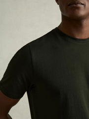 Cotton Crew Neck T-Shirt in Oxidised Green | Reiss For Sale