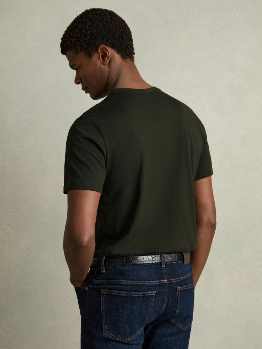 Cotton Crew Neck T-Shirt in Oxidised Green | Reiss For Sale