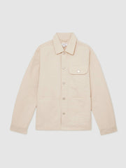 Cotton Worker Jacket in Stone | Reiss Onsale