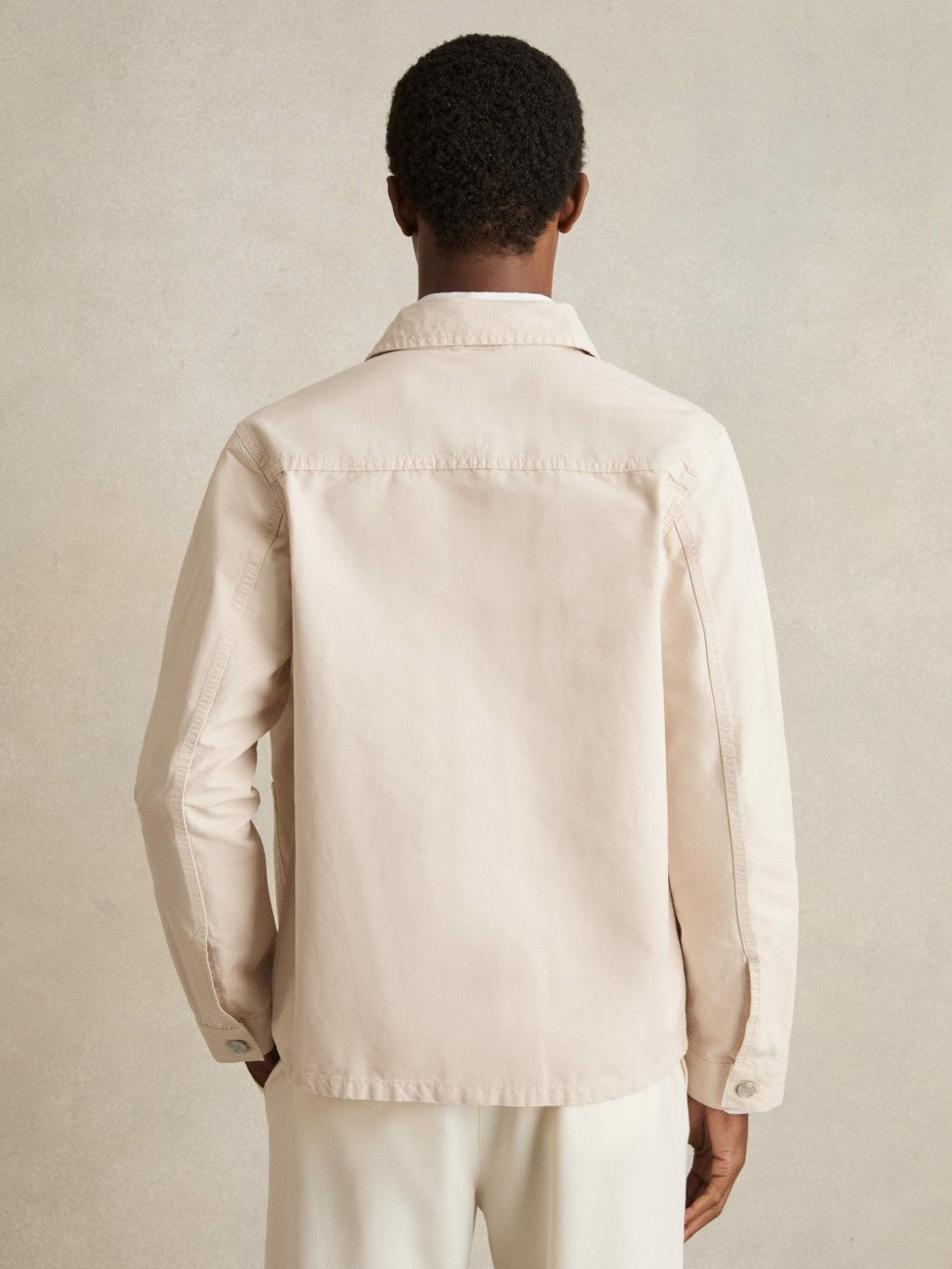 Cotton Worker Jacket in Stone | Reiss Onsale