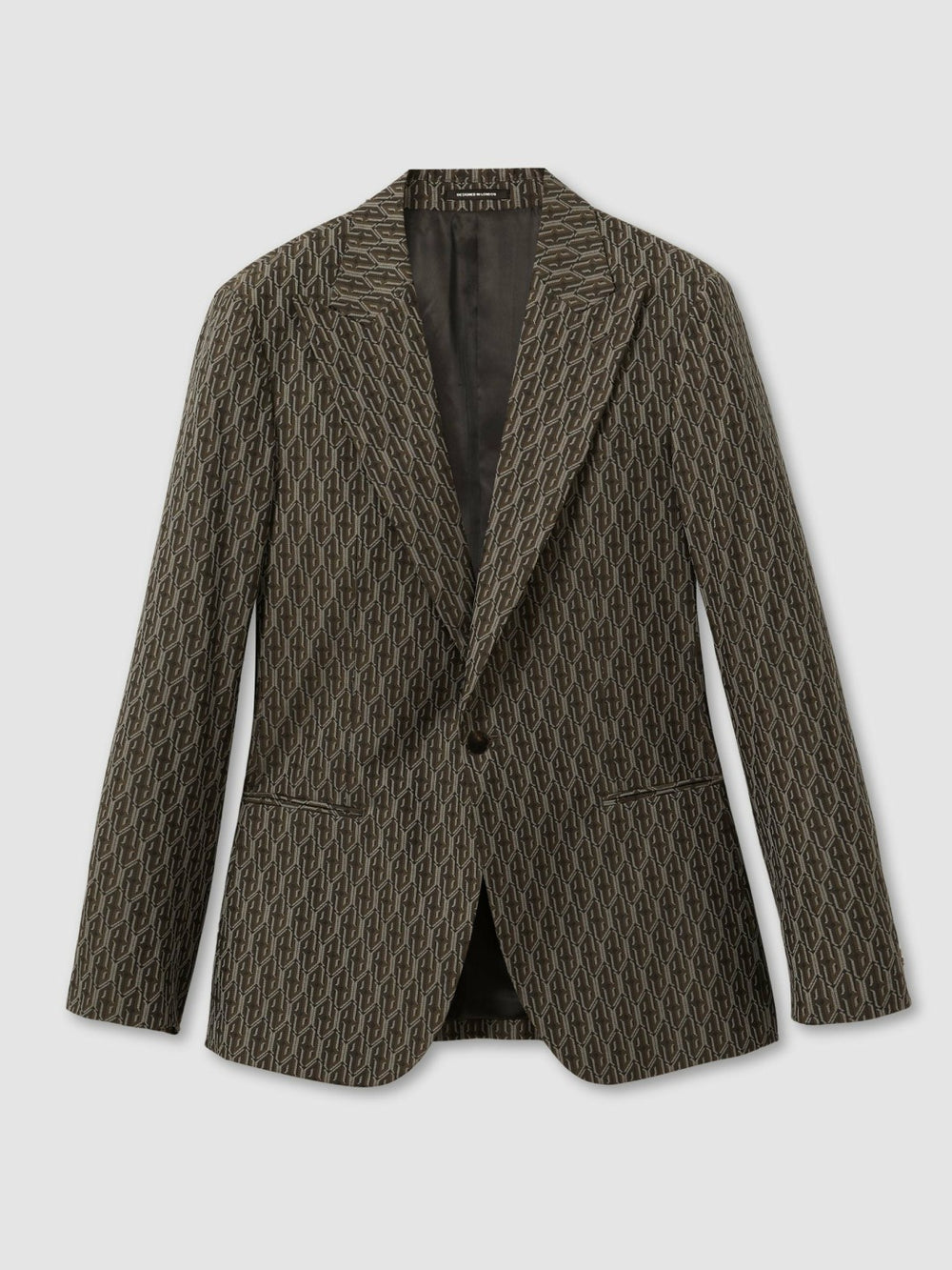 Monogram-Jacquard Twill Blazer in Chocolate Brown | Reiss Discount