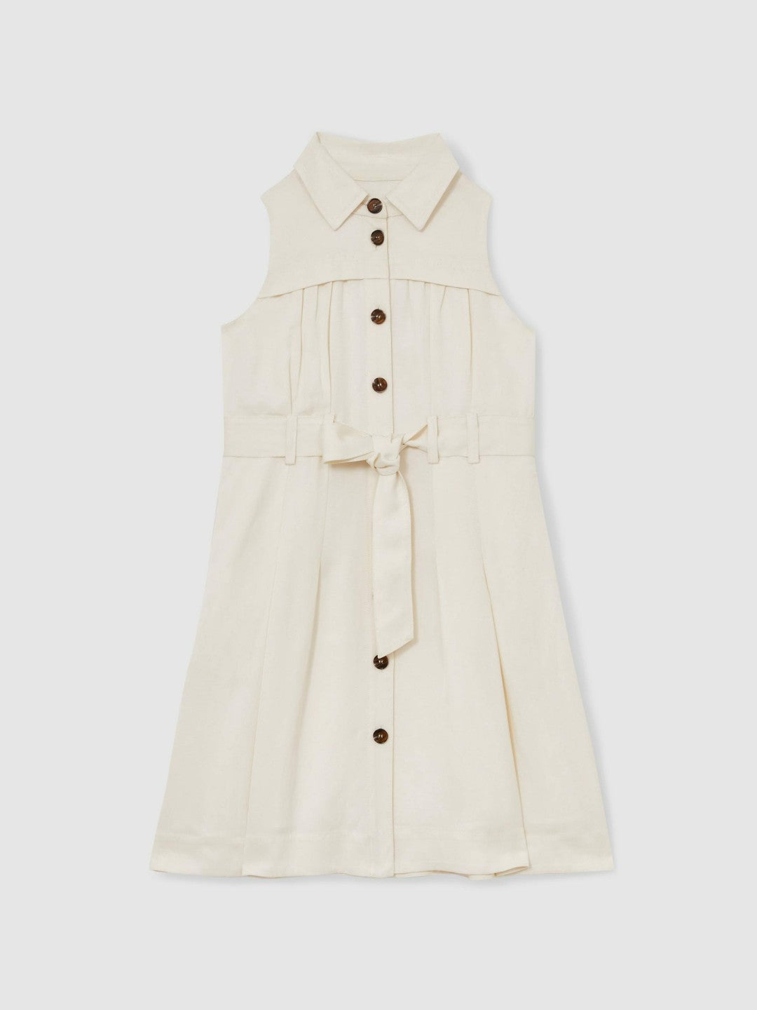 9-13 yrs Tie-Waist Collared Dress in Ivory | Reiss For Sale
