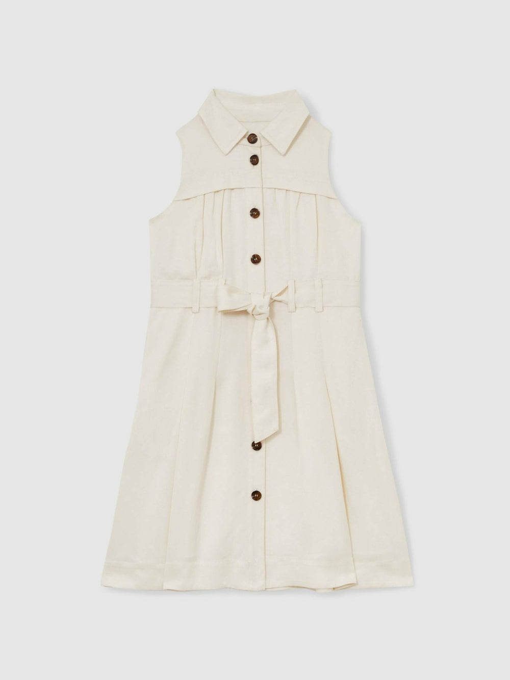 9-13 yrs Tie-Waist Collared Dress in Ivory | Reiss For Sale