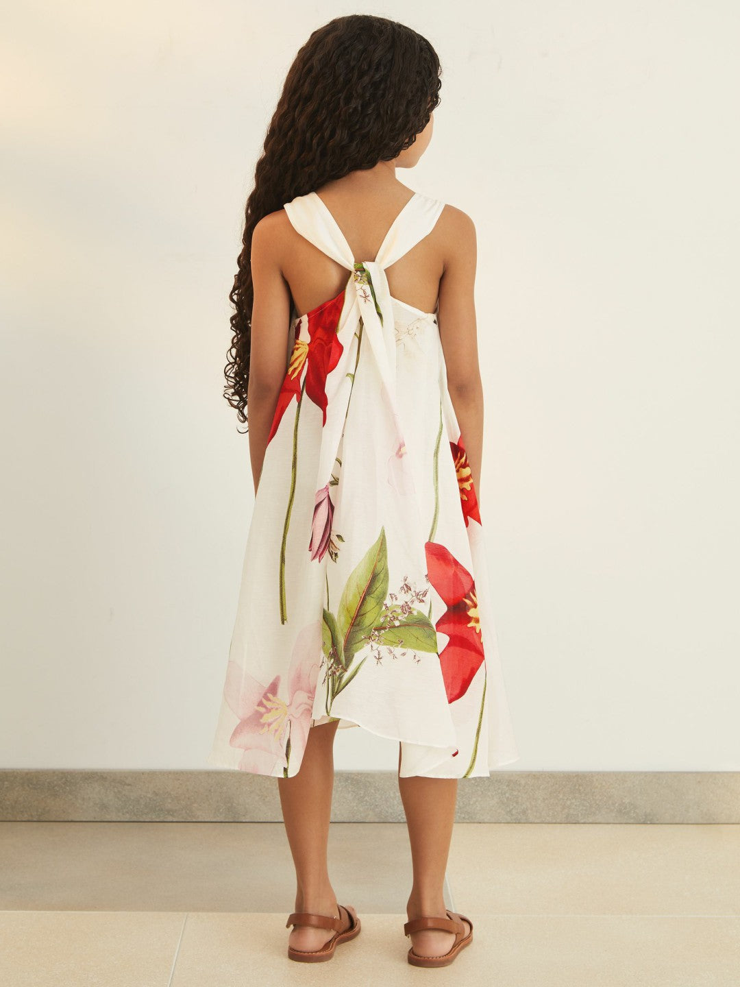 13-14 yrs  | NYBG Floral Maxi Dress With Linen in Ivory | Reiss US