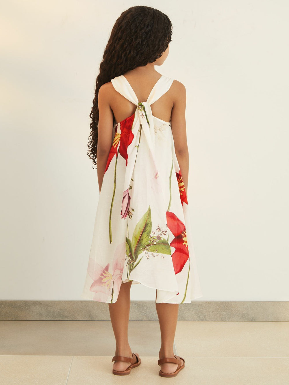 13-14 yrs  | NYBG Floral Maxi Dress With Linen in Ivory | Reiss US