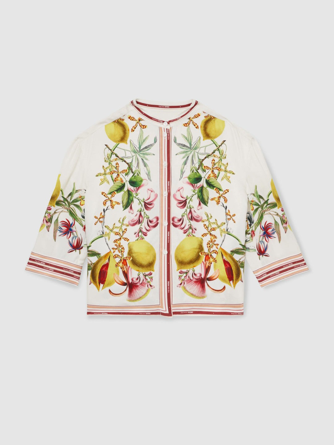 9-13 yrs  | NYBG Satin Floral-Print Shirt in Ivory | Reiss Near Me
