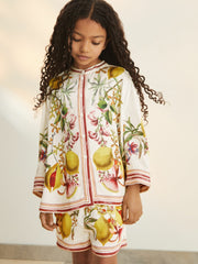 9-13 yrs  | NYBG Satin Floral-Print Shirt in Ivory | Reiss Near Me