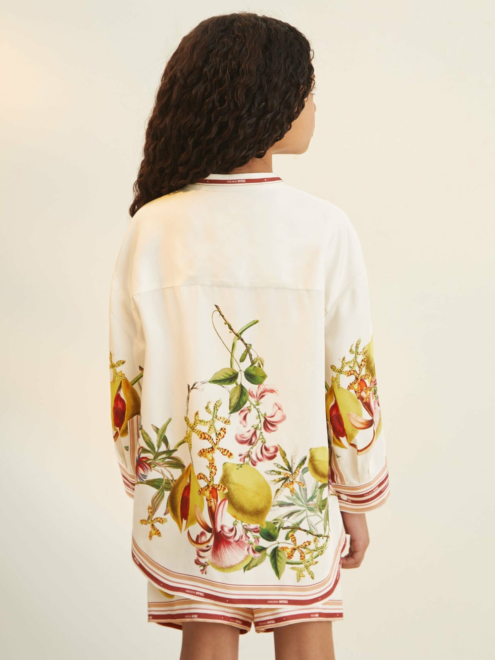 9-13 yrs  | NYBG Satin Floral-Print Shirt in Ivory | Reiss Near Me