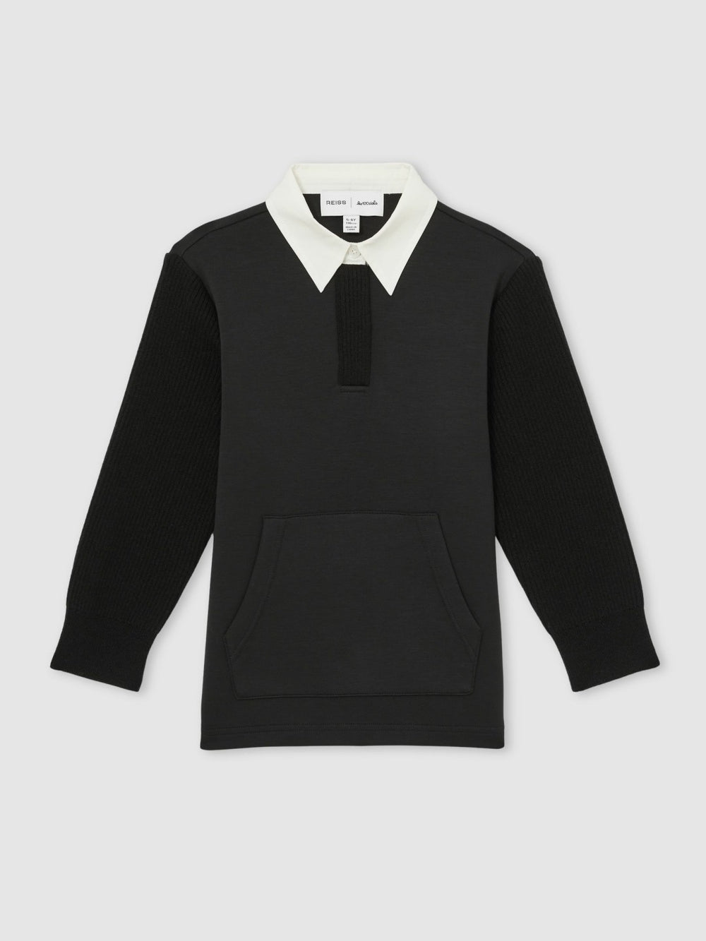 13-14 yrs  | Les 100 Ciels Polo Sweatshirt in Black | Reiss For Sale