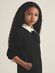 13-14 yrs  | Les 100 Ciels Polo Sweatshirt in Black | Reiss For Sale