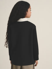 13-14 yrs  | Les 100 Ciels Polo Sweatshirt in Black | Reiss For Sale