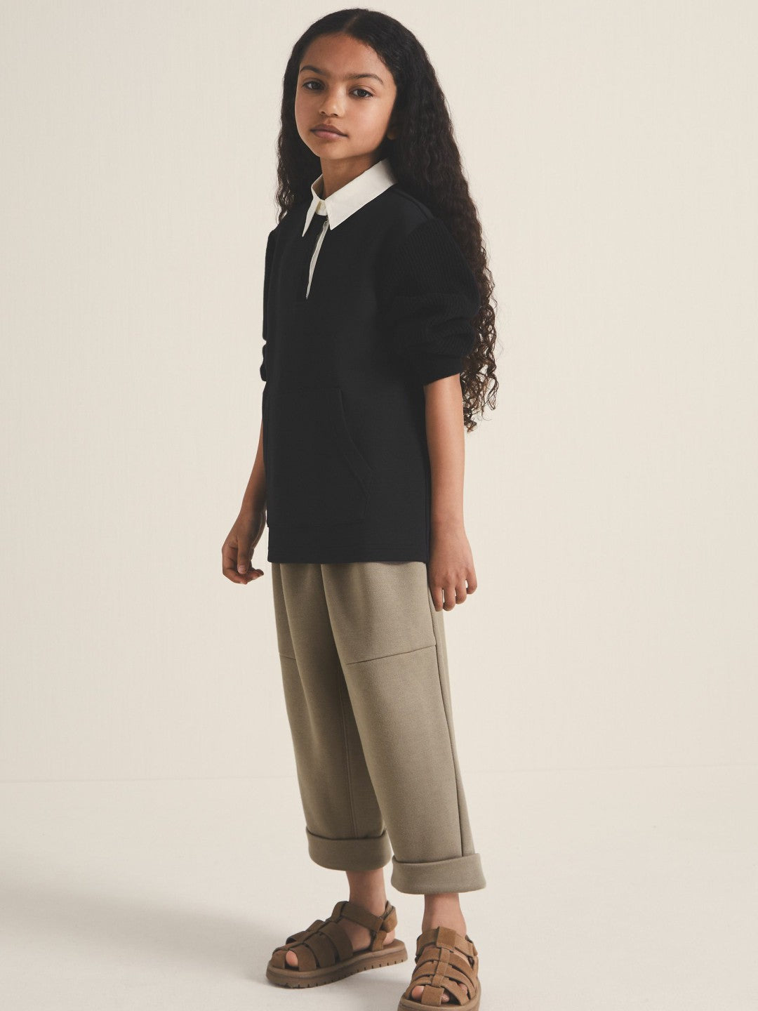 13-14 yrs  | Les 100 Ciels Jersey Joggers in Mink | Reiss Onsale