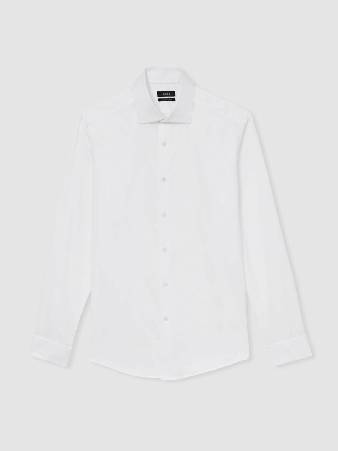 Slim Fit Slim-Fit Cotton-Sateen Shirt in White | Reiss For Sale
