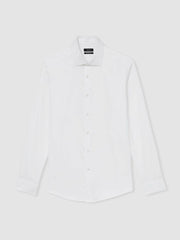Slim Fit Slim-Fit Cotton-Sateen Shirt in White | Reiss For Sale