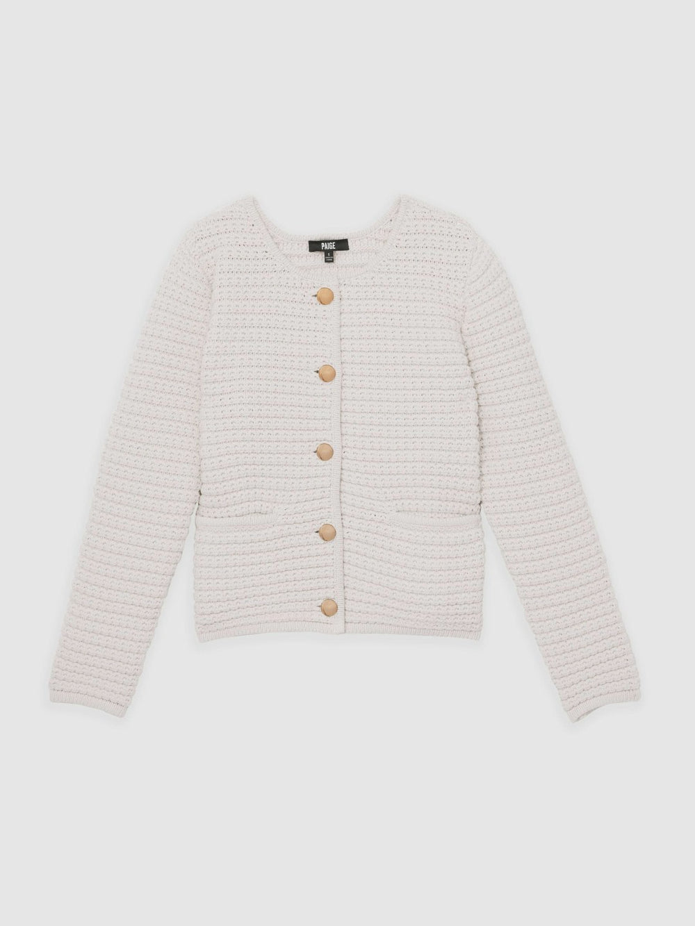 Paige Textured-Knit Cardigan in Ivory | Reiss Sale
