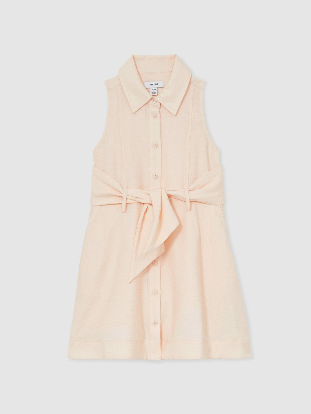 9-13 yrs Tie-Waist Collared Dress in Pink | Reiss Sale