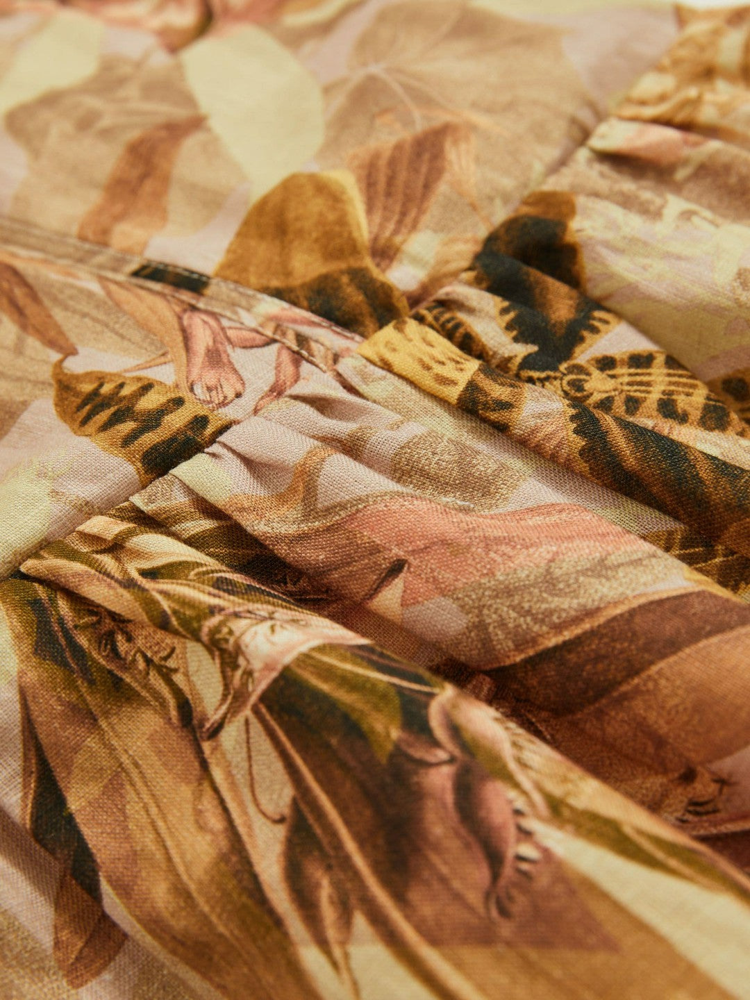 13-14 yrs  | NYBG Floral-Print Midi Dress in Khaki | Reiss Onsale