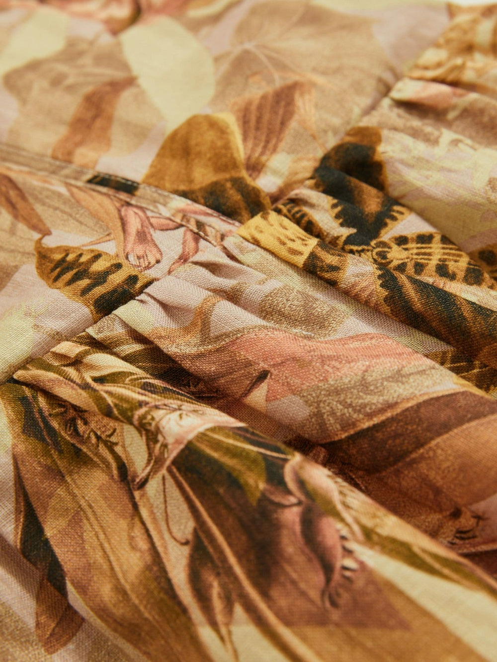 13-14 yrs  | NYBG Floral-Print Midi Dress in Khaki | Reiss Onsale