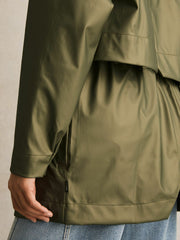 Rains Long Hooded Jacket in Revel Brass Green | Reiss Near Me