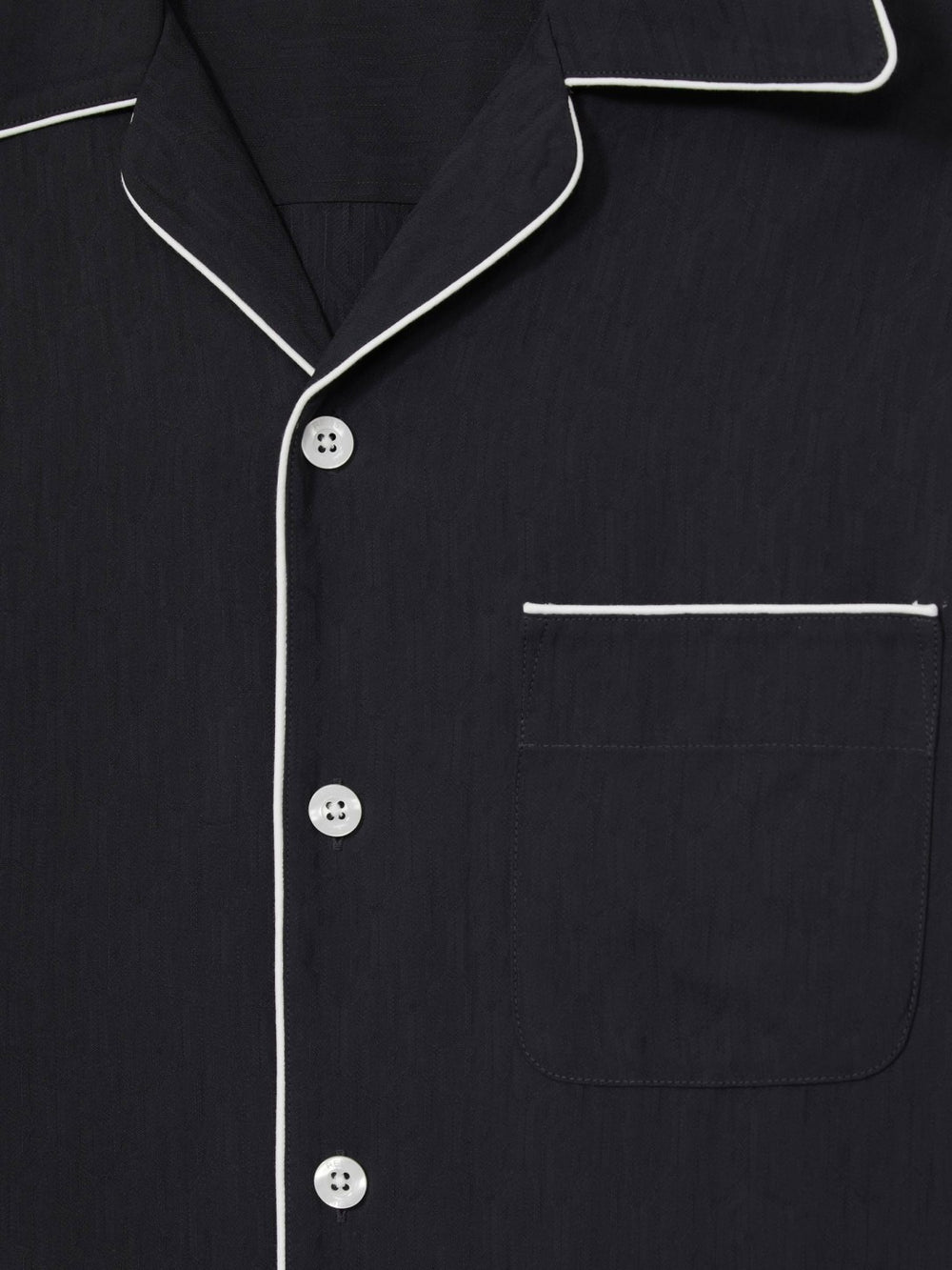 Cuban Collar Shirt with Piping Detail Shirt in Navy | Reiss Discount