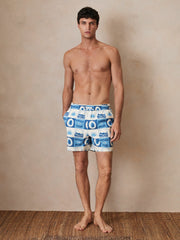 | Ché Sunset-Print Swim Shorts in Blue Multi | Reiss For Sale