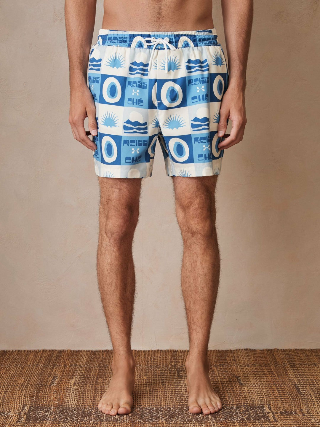 | Ché Sunset-Print Swim Shorts in Blue Multi | Reiss For Sale
