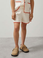 13-14 yrs McLaren F1 Team Crochet Shorts in Off White/Orange | Reiss US