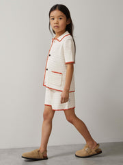 3-9 yrs McLaren F1 Team Crochet Shorts in Off White/Orange | Reiss USA