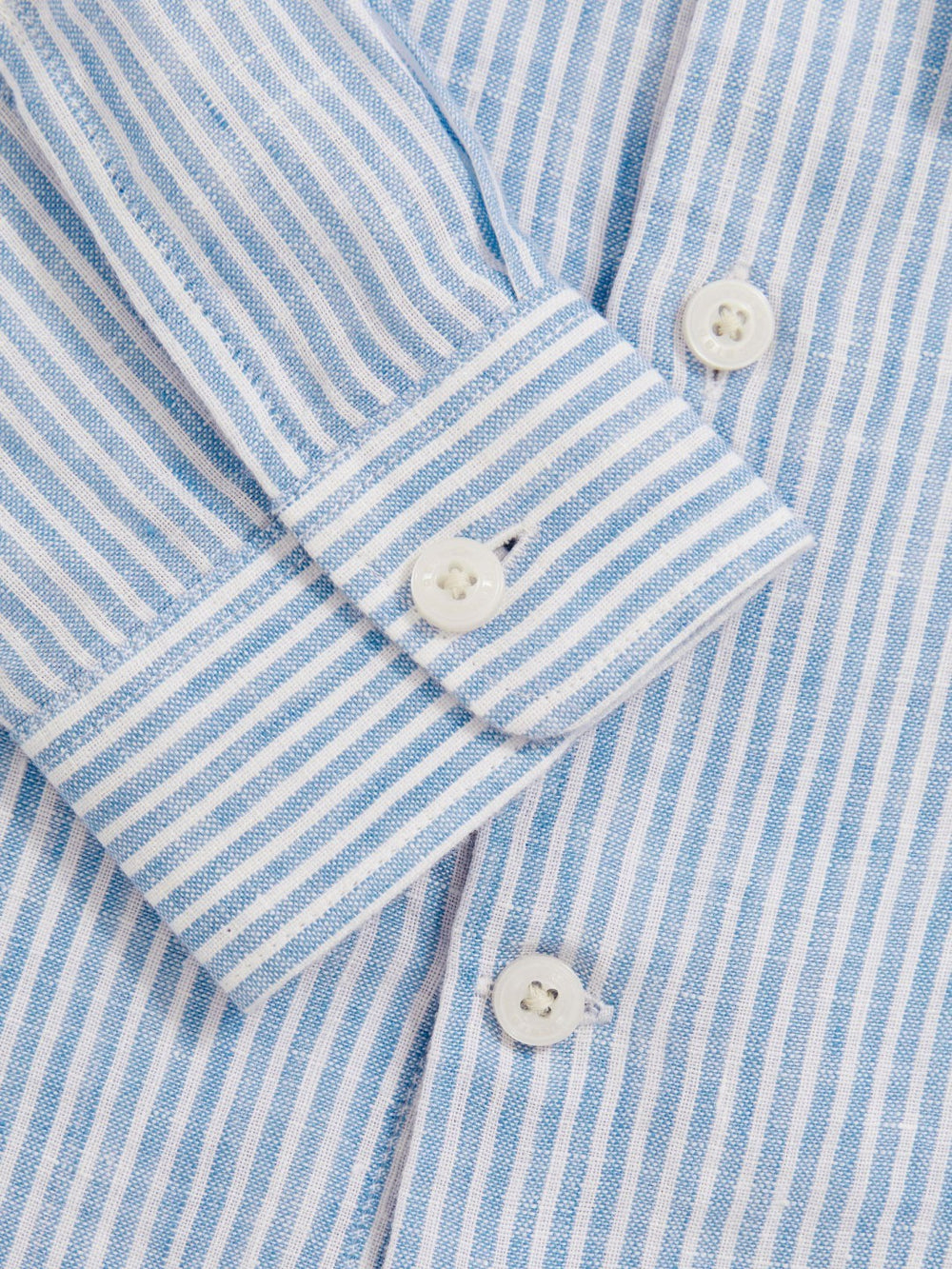 13-14 yrs Linen Cutaway Collar Shirt in Blue/White Stripe | Reiss Near Me