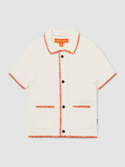 3-9 yrs McLaren F1 Team Crochet Shirt in Off White/Orange | Reiss Discount