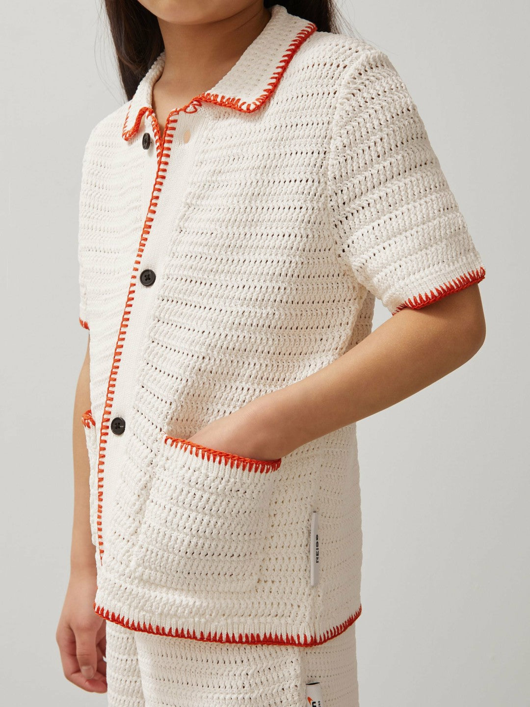 3-9 yrs McLaren F1 Team Crochet Shirt in Off White/Orange | Reiss Discount