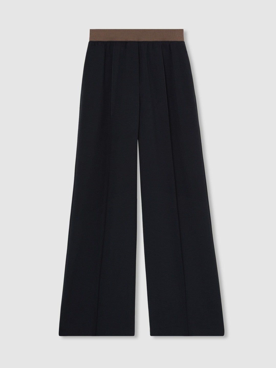 Wide-Leg Elasticated-Waist Trousers in Navy | Reiss For Sale