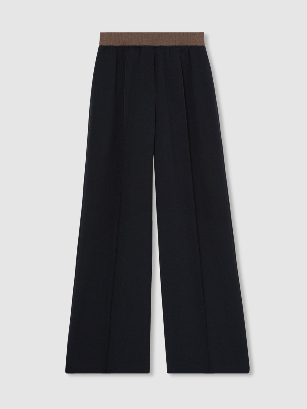 Wide-Leg Elasticated-Waist Trousers in Navy | Reiss For Sale