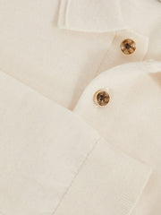 9-13 yrs Merino Wool Long-Sleeve Polo Shirt in Snow | Reiss Onsale