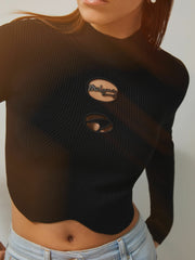 McLaren F1 Team Cut-Out Knit Crop Top in Black | Reiss Sale