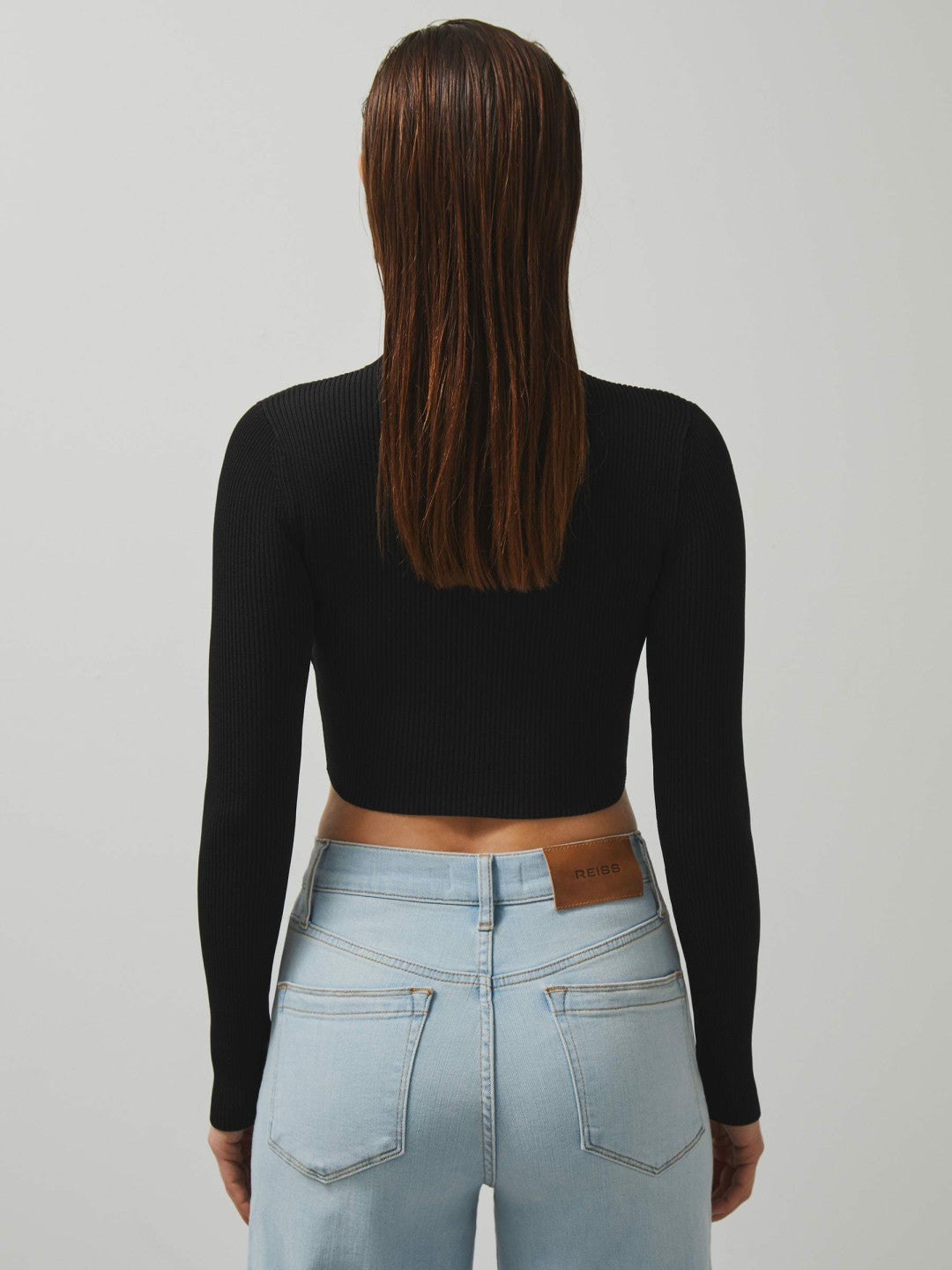 McLaren F1 Team Cut-Out Knit Crop Top in Black | Reiss Sale