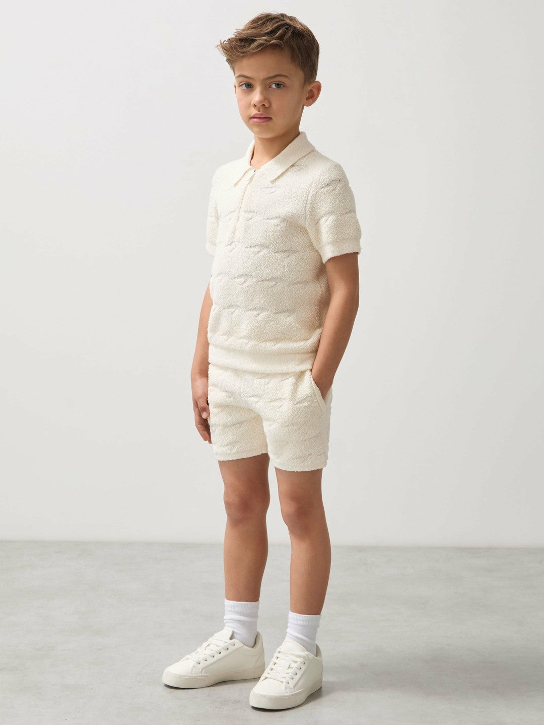 9-13 yrs McLaren F1 Team Speedmark Terry Shorts in White | Reiss Near Me