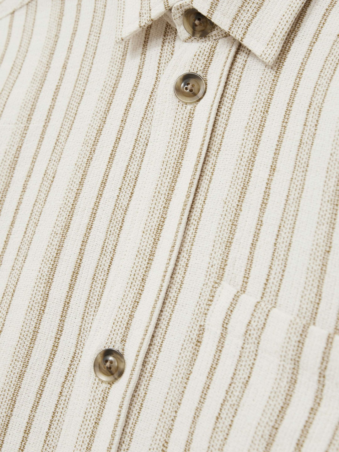 Les Deux Cotton-Blend Stripe Overshirt in Ivory | Reiss Near Me